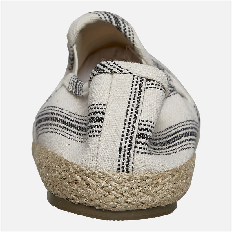 Brave Soul Mens Yacht Espadrilles Cream/Black Stripe Cream/ Black