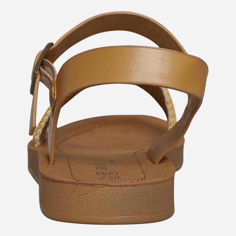 Brave Soul Womens Patti Ankle Strap Sandals Tan/Multi