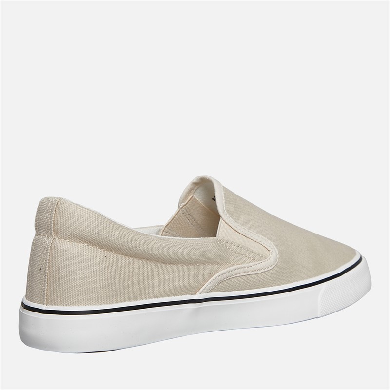 Brave Soul Mens Skate Eagle Slip On Canvas Pumps Stone