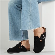 Brave Soul Womens Isla Mule Footbed Sandals Black