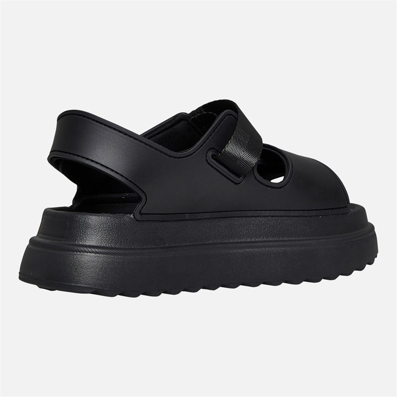 Brave Soul Womens Chunky Ankle Strap Sandals Black