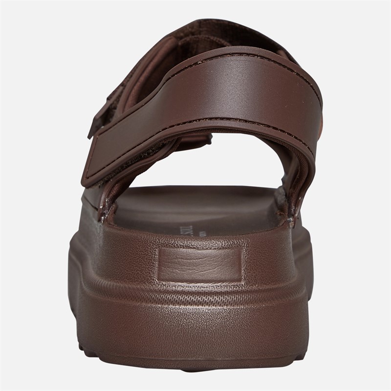 Brave Soul Womens Chunky Ankle Strap Sandals Mocha