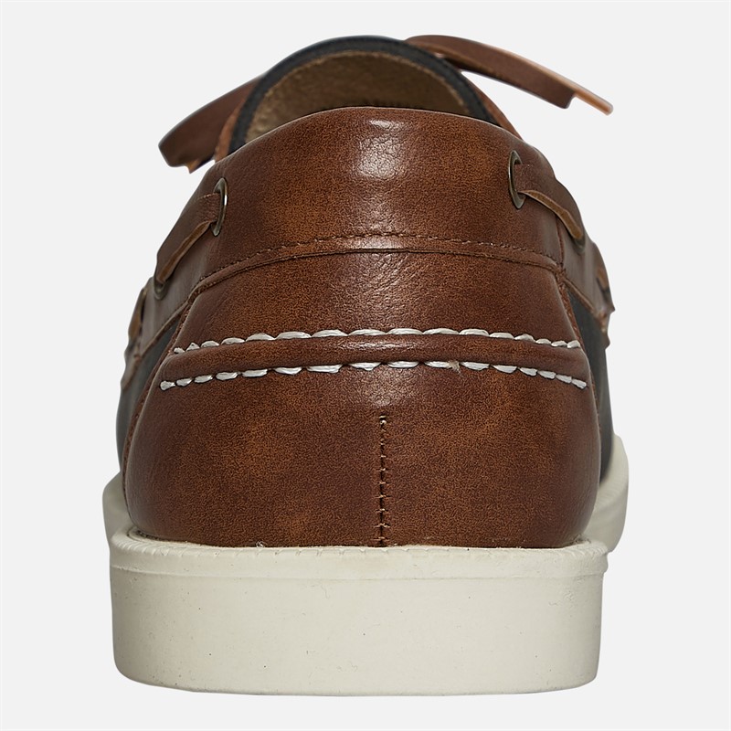 Brave Soul Mens Cabin Deck Shoes Navy/Tan