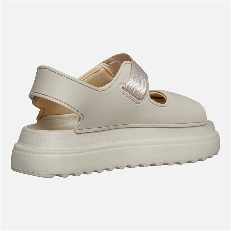 Brave Soul Womens Chunky Ankle Strap Sandals Cream