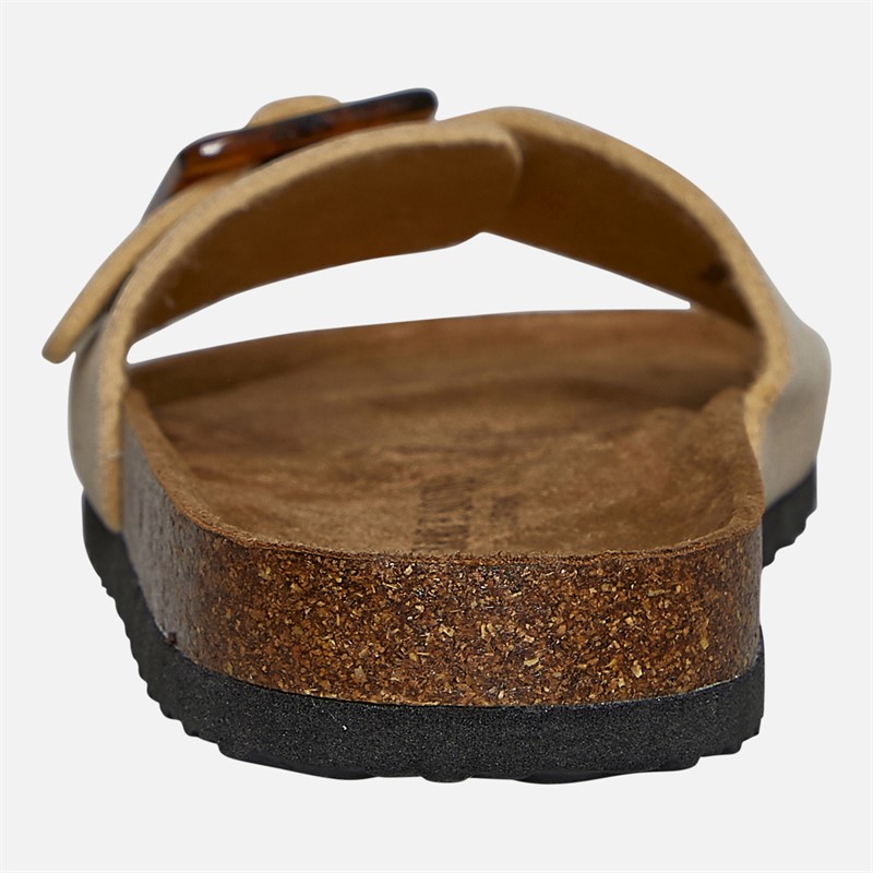 Brave Soul Womens Kate Buckled Footbed Sandals Desert Taupe