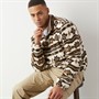 Brave Soul Mens Lykins 1/4 Zip Fleece Cream/Multi