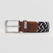 Brave Soul Mens Woven Belt Navy/Black/White