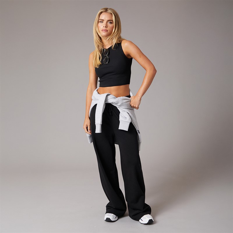 Brave Soul Womens Andrea Ribbed Cropped Vest Black