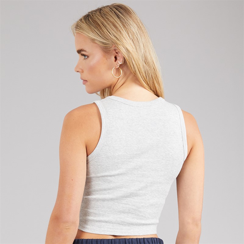 Brave Soul Womens Andrea Ribbed Cropped Vest Grey Marl