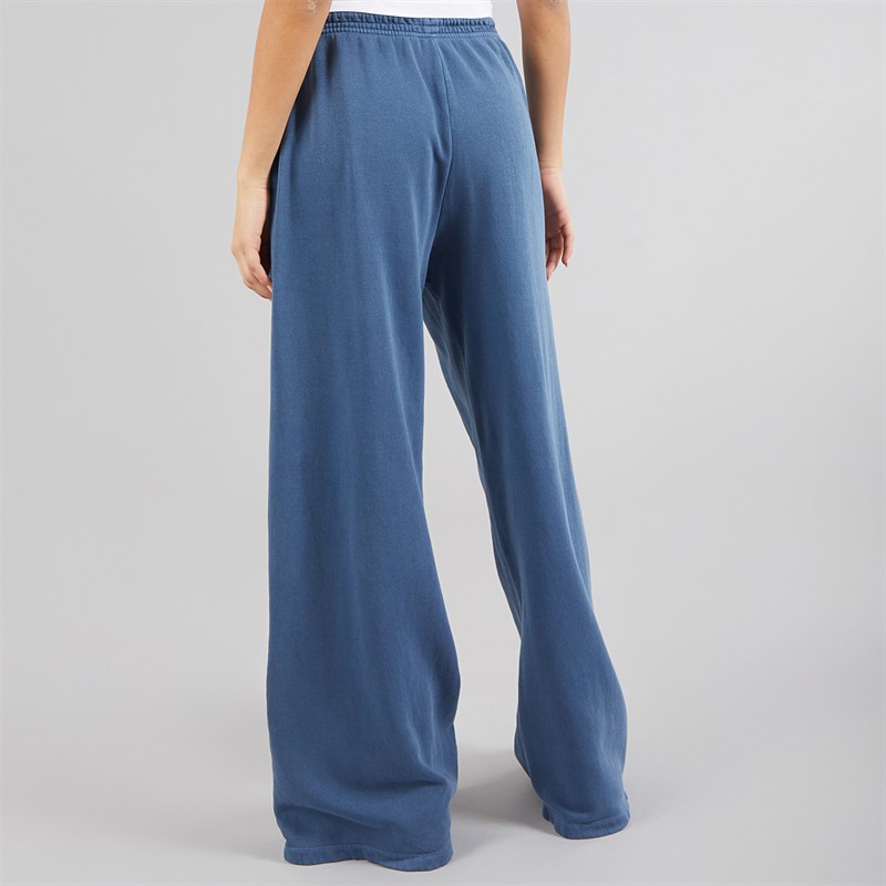 Brave Soul Womens Caspian Wide Leg Joggers Blue Acid Wash