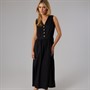 Brave Soul Womens Benit Button Down Midi Dress Black