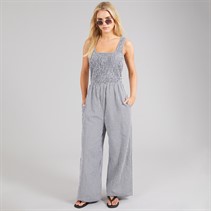 Brave Soul Womens Gingham Jumpsuit Black/White Gingham