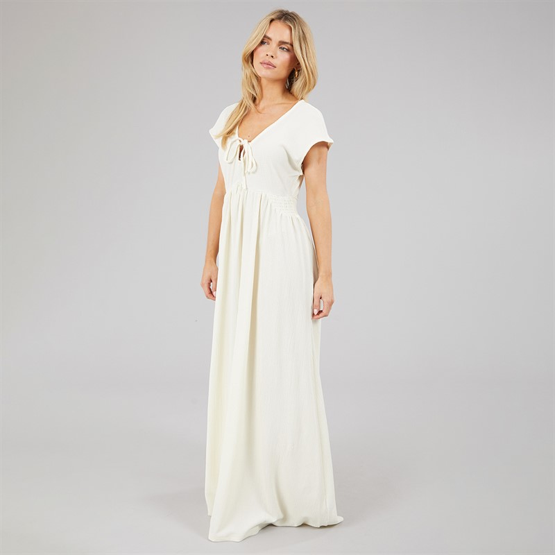 Brave Soul Womens Lewis Jersey Midi Dress Cream