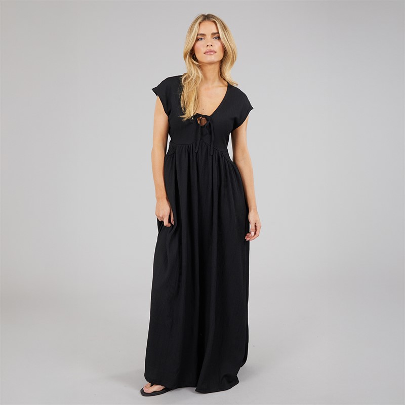 Brave Soul Womens Lewis Jersey Midi Dress Black