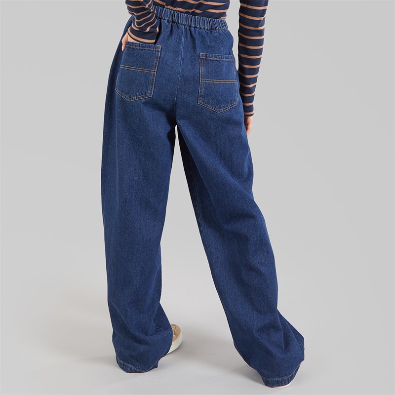 Brave Soul Womens Brooke Wide Leg Jeans Indigo