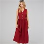 Brave Soul Womens Benit Button Down Midi Dress Red