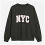 Brave Soul Womens Arlo Sweatshirt Forest Green/Pink