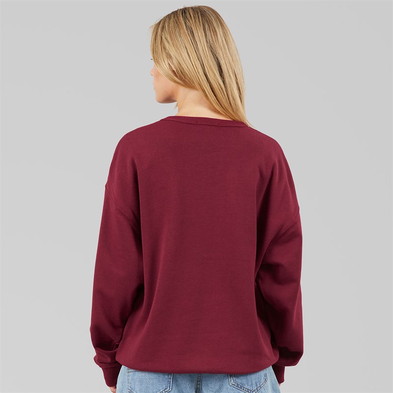 Brave Soul Womens Arlo Sweatshirt Burgundy/Navy Burgundy/Yellow