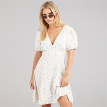 Brave Soul Womens Marie Mini Dress Cream Floral