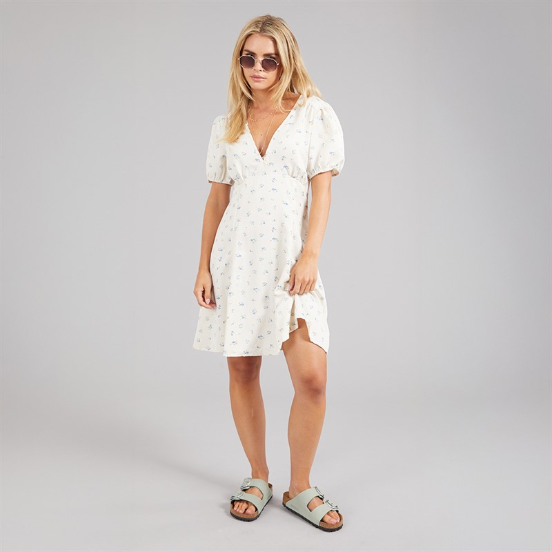 Brave Soul Womens Marie Mini Dress Cream Floral