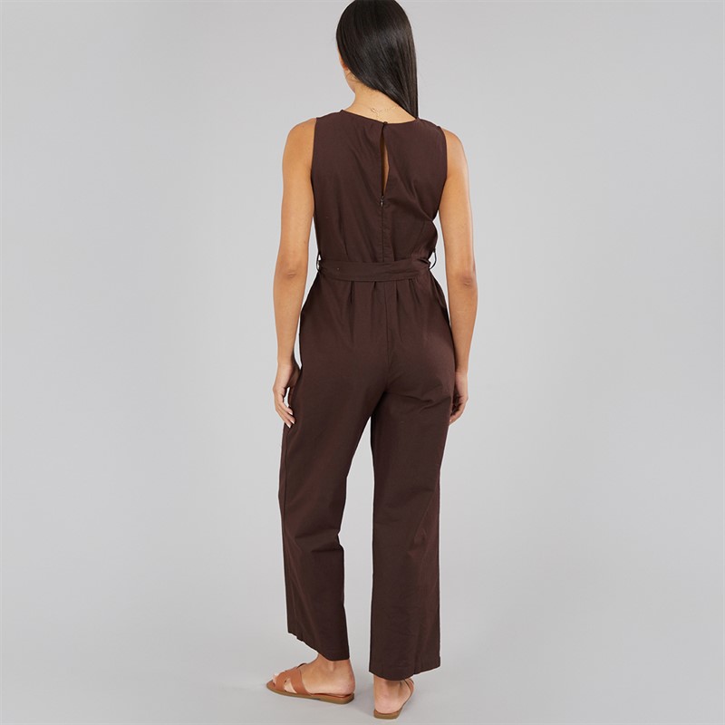 Brave Soul Womens Ottile Jumpsuit Chocolate