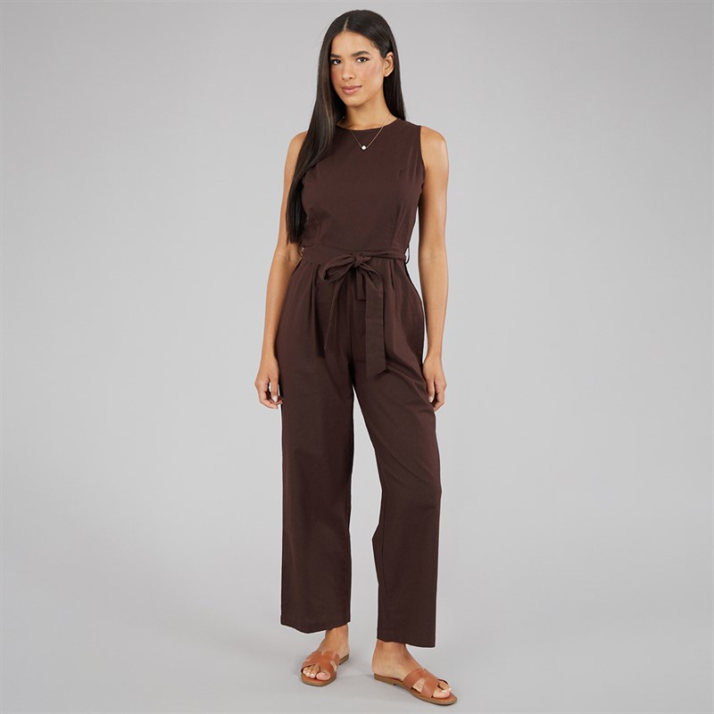 Brave Soul Womens Ottile Jumpsuit Chocolate
