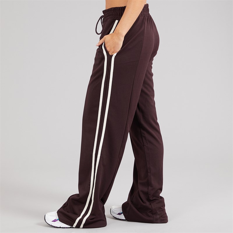 Brave Soul Womens Noelle Stripe Joggers Chocolate/Cream