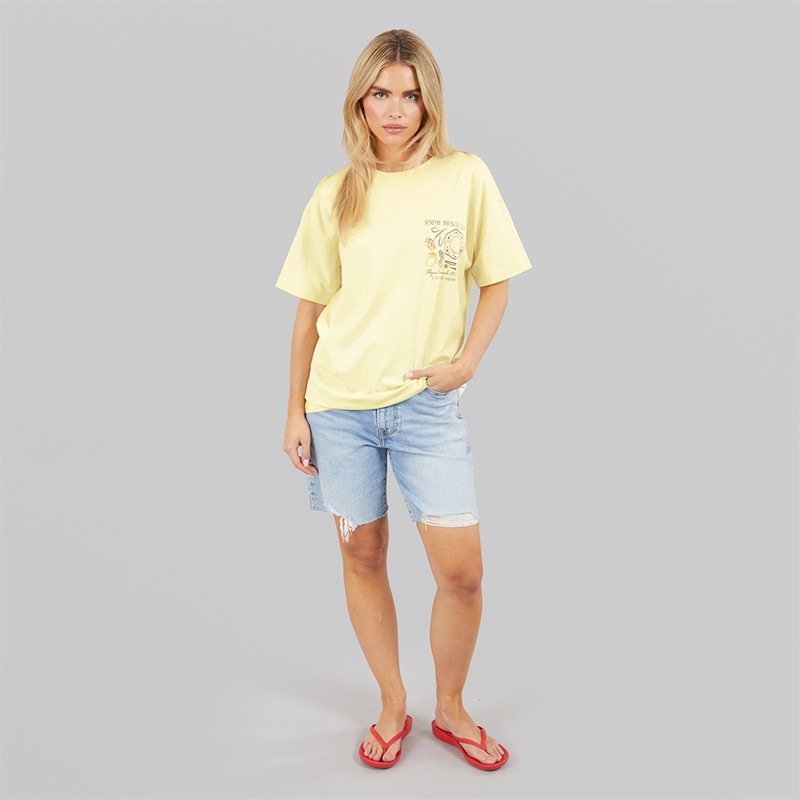 Brave Soul Womens Toutou Graphic T-Shirt Yellow