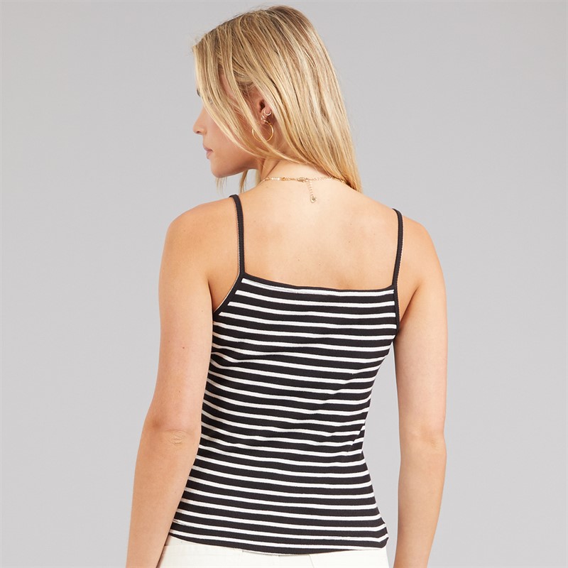 Brave Soul Womens Stripe Vest Black/Cream