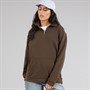Brave Soul Womens Quarter Zip Sweatshirt Brown