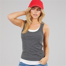 Brave Soul Womens Stella Vest Charcoal Marl/White