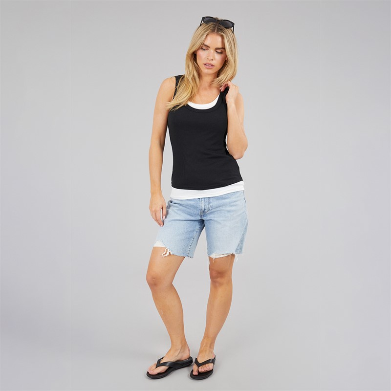 Brave Soul Womens Stella Vest Black/White