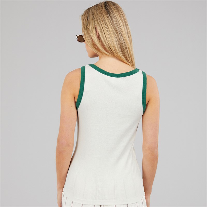 Brave Soul Womens Embroidery Vest White/Green