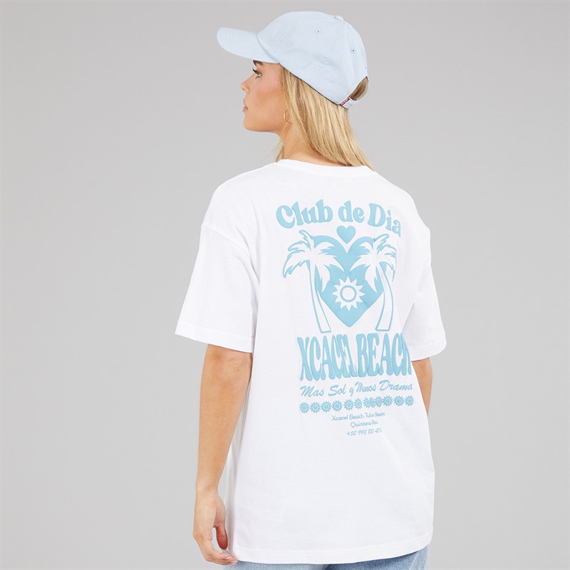 Brave Soul Womens Tulum Graphic T-Shirt White/Blue