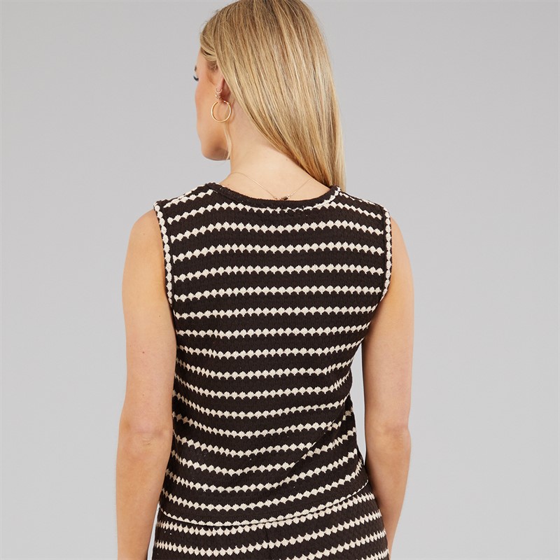 Brave Soul Womens Lynus Vest Brown/Cream