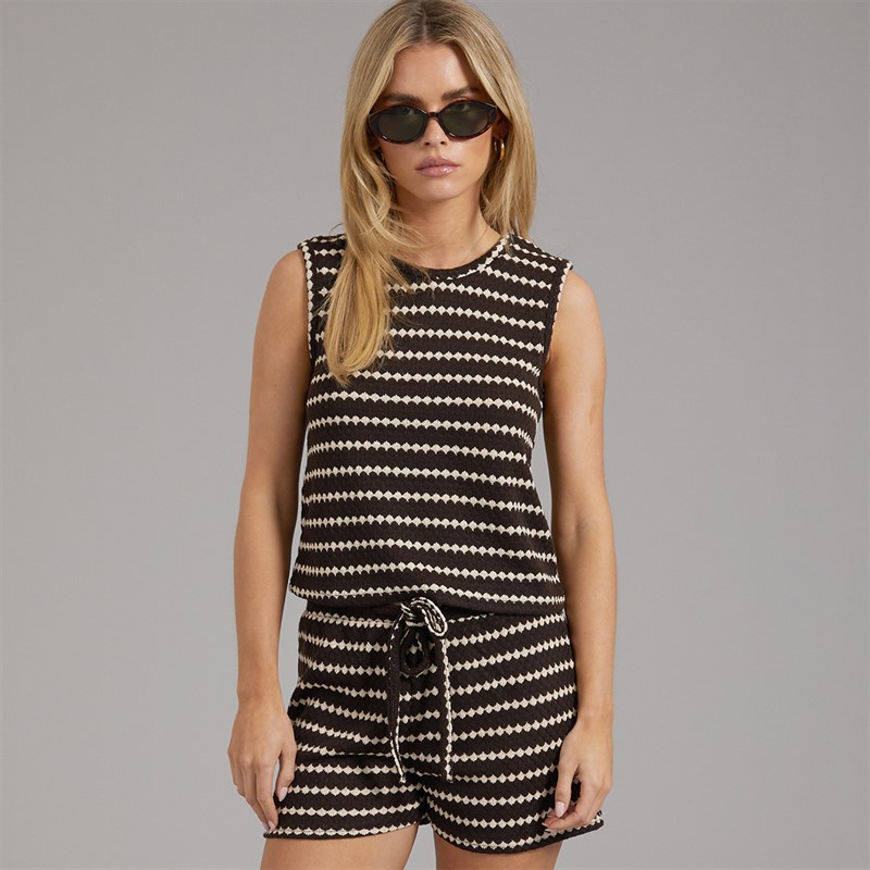 Brave Soul Womens Lynus Vest Brown/Cream