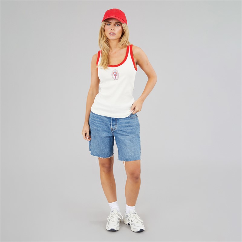 Brave Soul Womens Scuba Vest White/Red