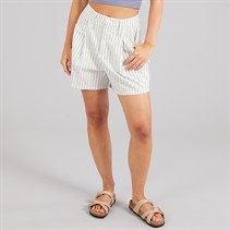 Brave Soul Womens Ziana Tailored Shorts Cream/Black