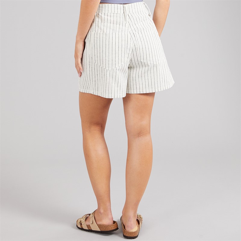 Brave Soul Womens Ziana Tailored Shorts Cream/Black