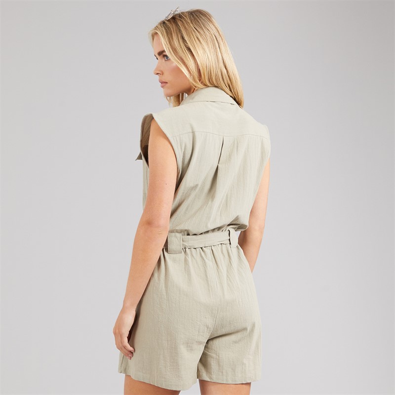 Brave Soul Womens Cora Playsuit Khaki