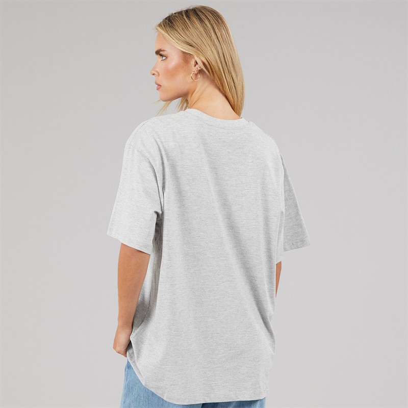 Brave Soul Womens Ascot Oversized T-Shirt Silver Grey Marl