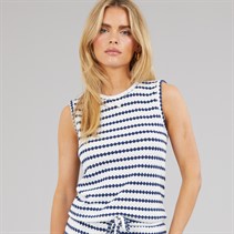 Brave Soul Womens Lynus Vest Cream/Navy