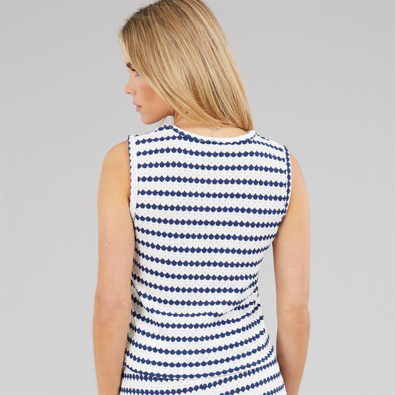 Brave Soul Womens Lynus Vest Cream/Navy