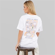 Brave Soul Womens Toutou Graphic T-Shirt White