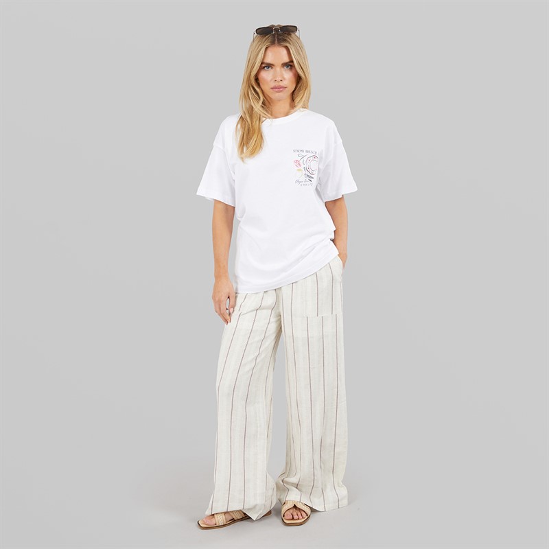 Brave Soul Womens Toutou Graphic T-Shirt White