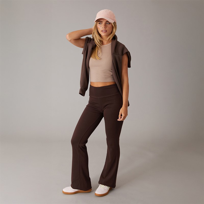 Brave Soul Womens Jane Yoga Pants Chocolate