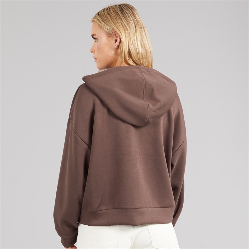 Brave Soul Womens Julie Zip Through Hoodie Chocolate