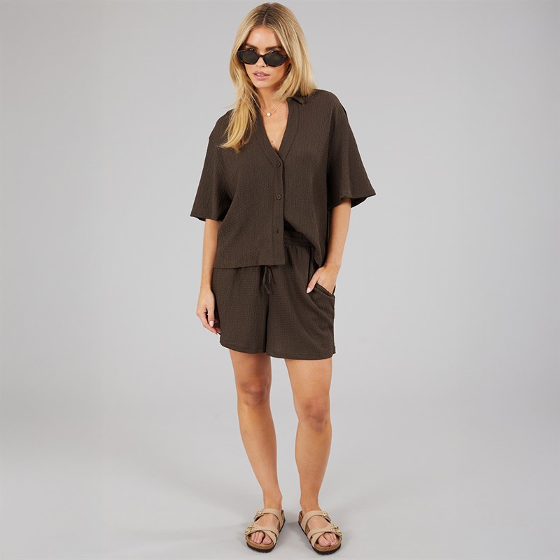 Brave Soul Womens Tara Mini Shorts Chocolate