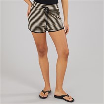 Brave Soul Womens Heart Tie Front Shorts Black/Beige