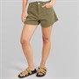 Brave Soul Womens Louise Denim Shorts Khaki